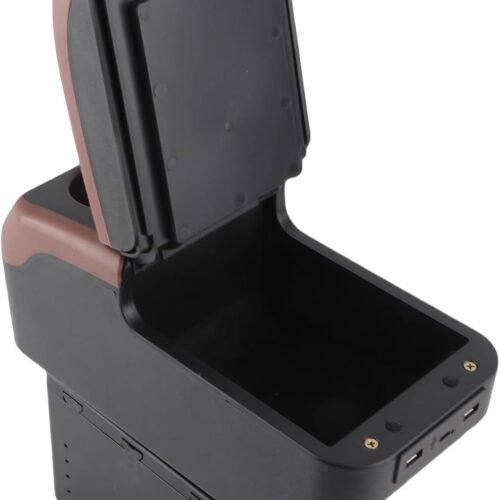 Universal Car Armrest Box with USB Charging Ports and Storage
