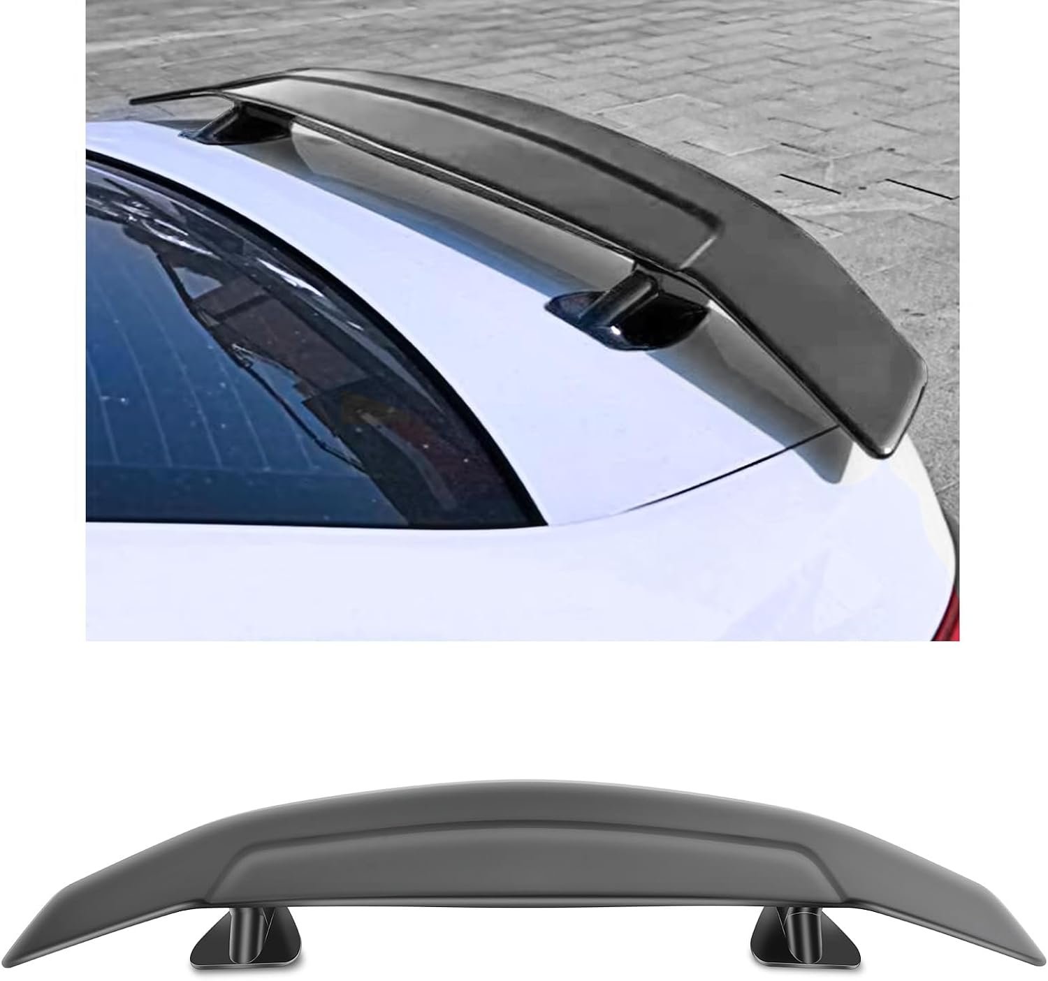 Universal Trunk Spoiler with Reflector Light and Adhesive Installation